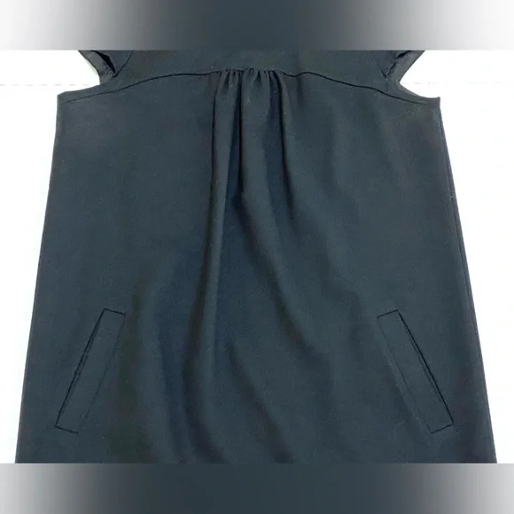 GAP Womens M Solid Black Cap Sleeve Straight Dress Maximalist Preppy Classic - Picture 9 of 16